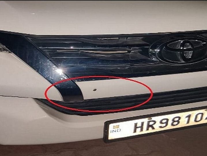 Car riders fired on policeman returning from duty
