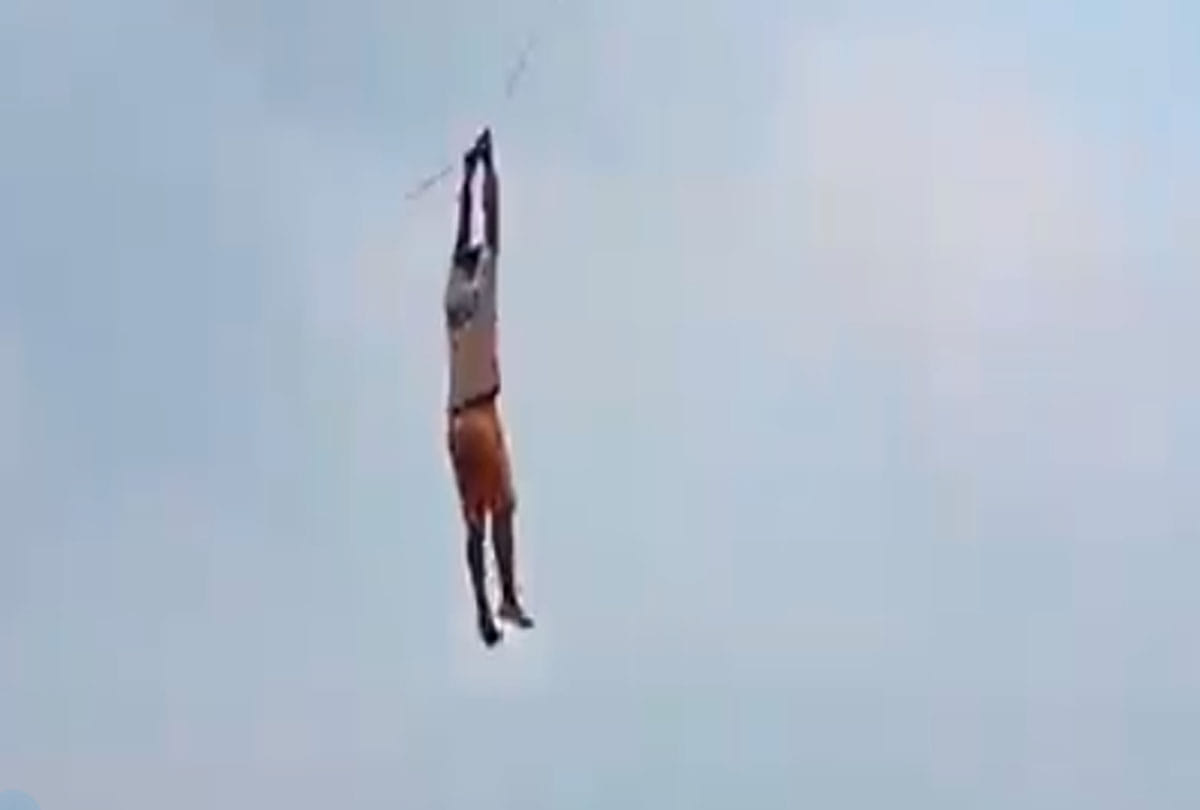 man lifted into the air by giant kite at jaffna srilanka video goes viral on social media