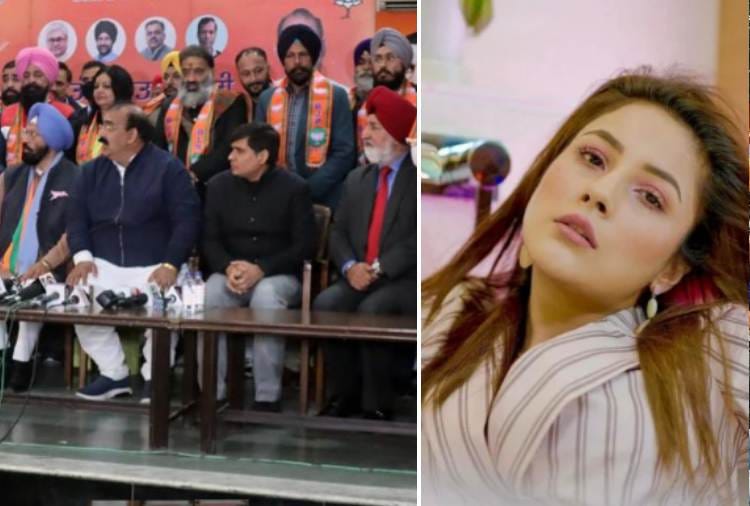 Film actress Shahnaz Gill father joins BJP in Chandigarh