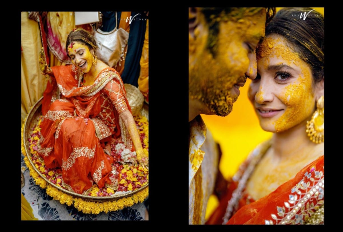 ankita lokhande share her haldi ceremony pics with husband vicky jain see photos
