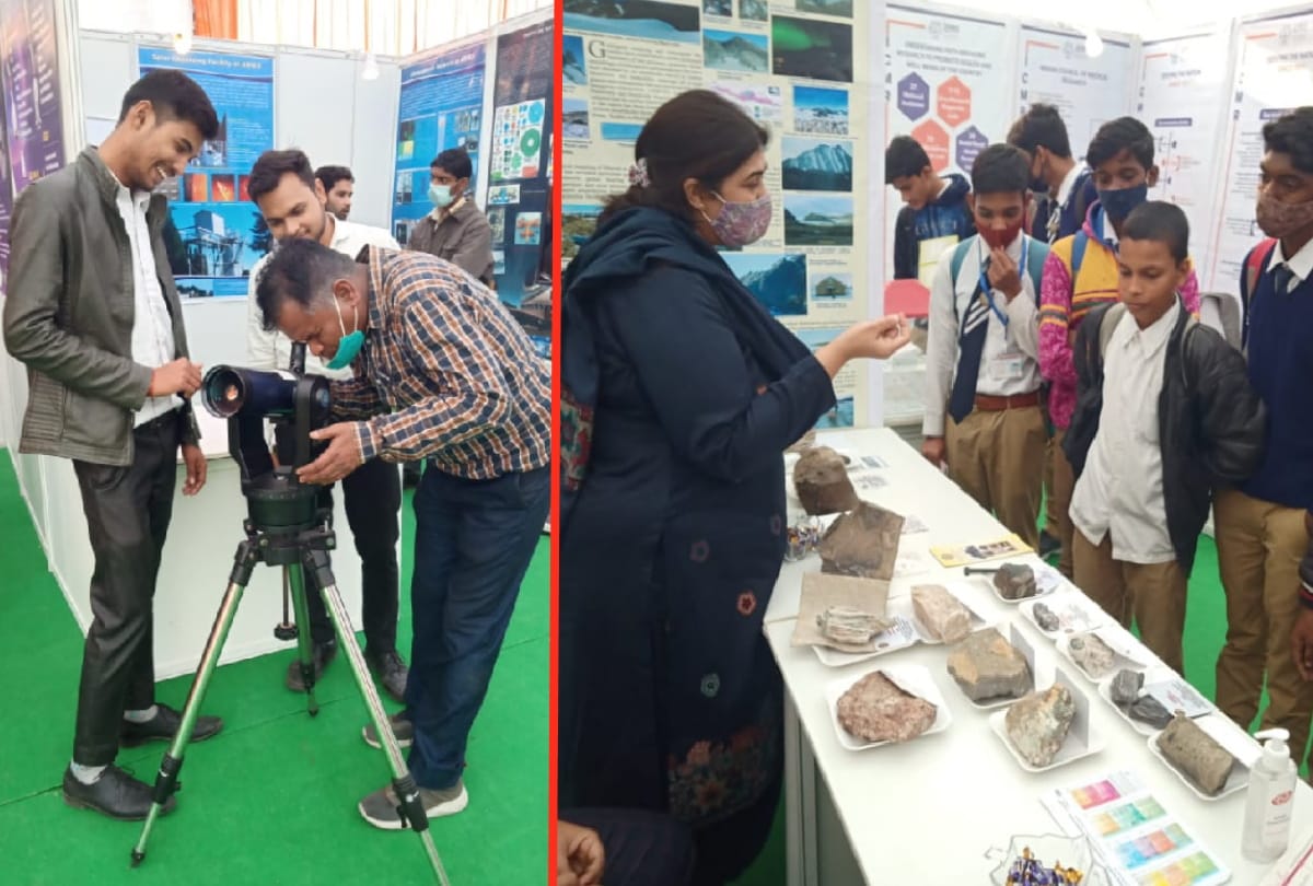 Stalls of leading science institutes of country in invention exhibition held in annexe campus