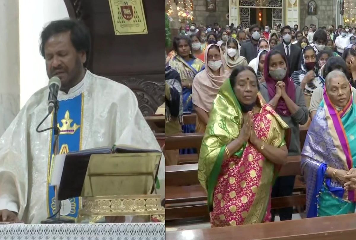 Midnight prayers started in churches on the occasion of Christmas see pictures and check all updates