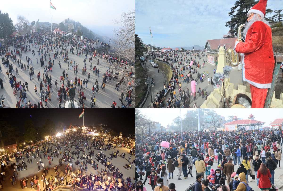 merry Christmas: large number of tourists reached in the queen of mountains shimla, city roads jammed