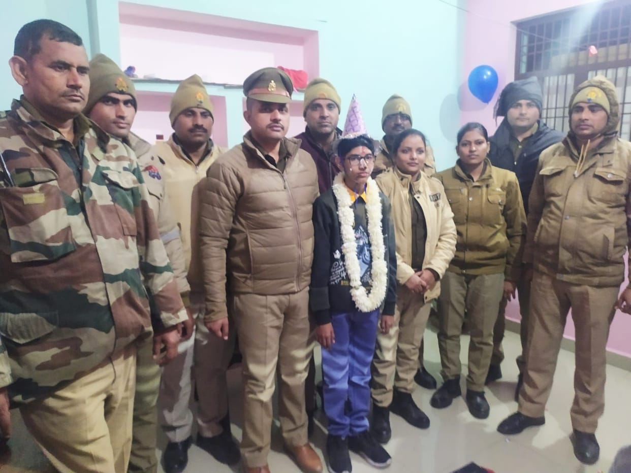 Mathura: Highway police reached to celebrate the birthday of martyr Bablu's son