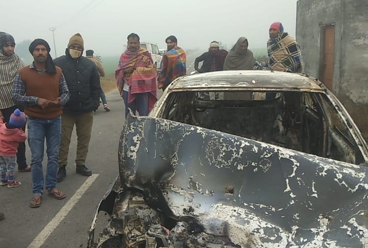 Man Burned Alive in car at Sonipat
