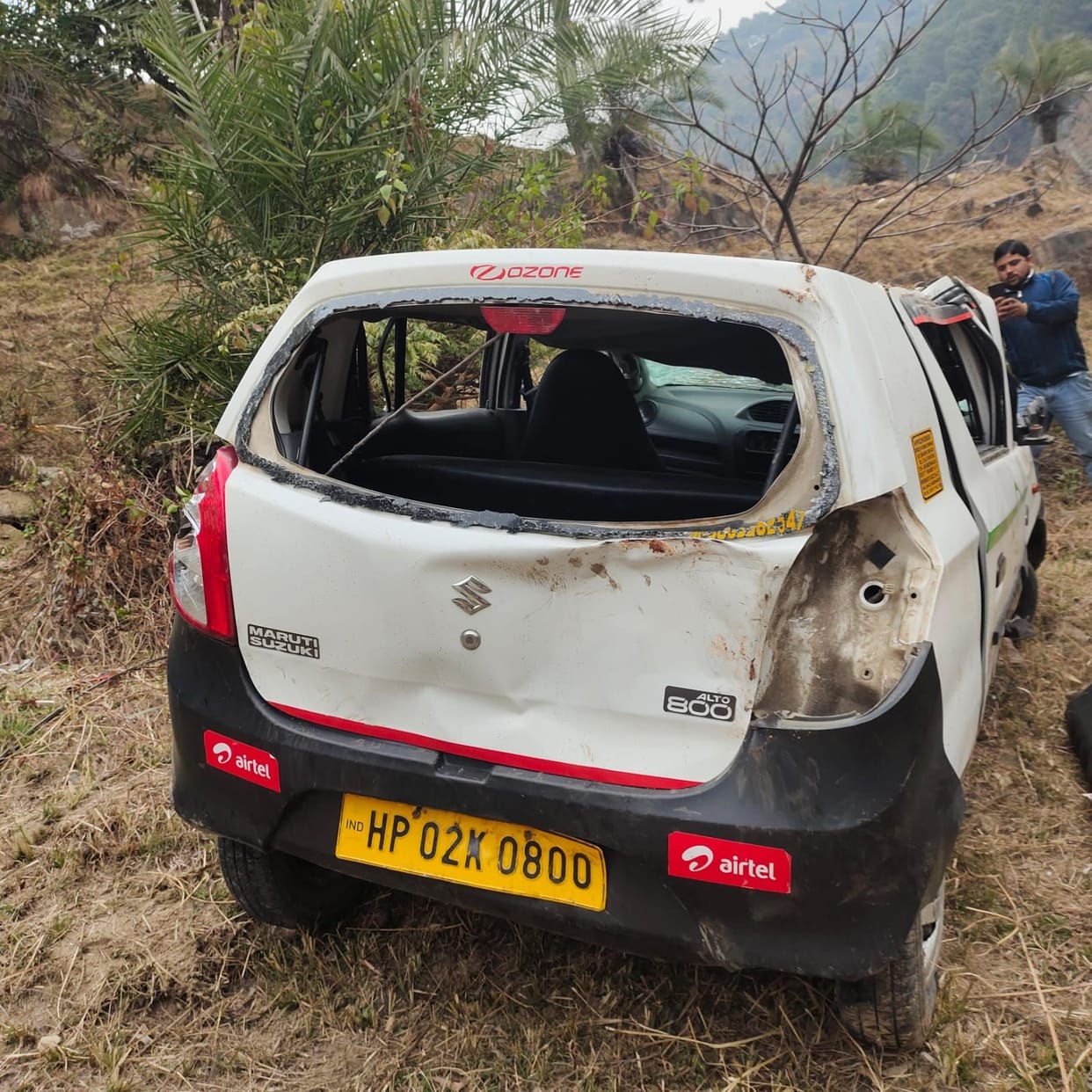 Car fell into a ditch near Jogindernagar, driver injured