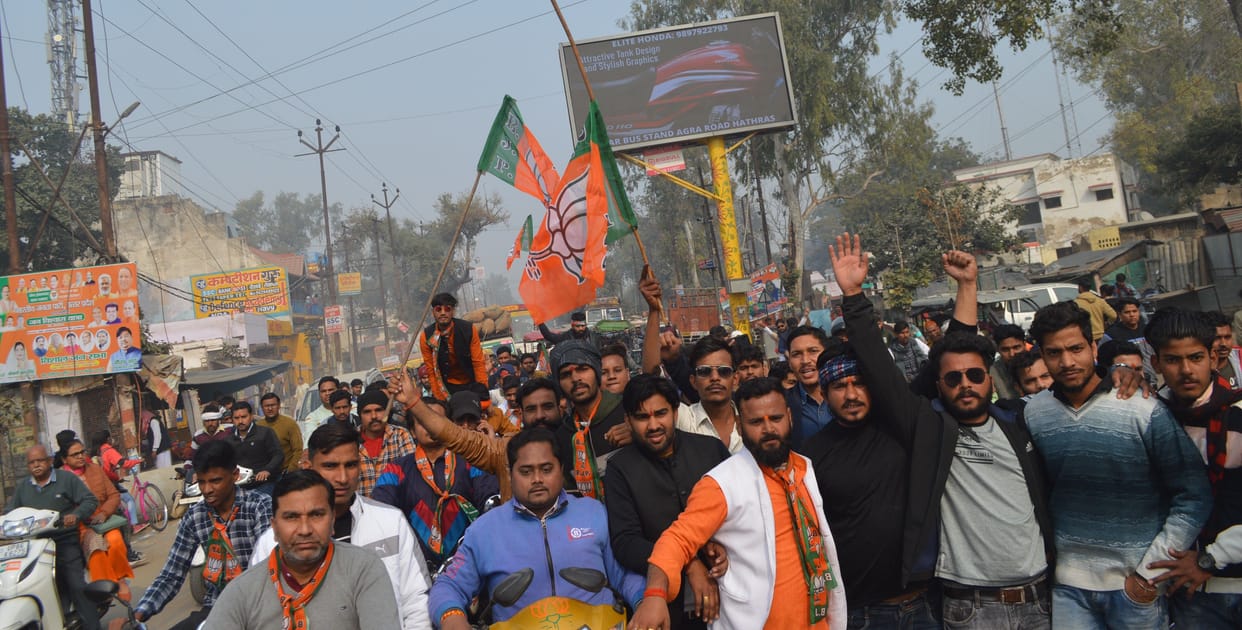 Hathras: BJYM organized a bike rally on the birth anniversary of Atal Bihari
