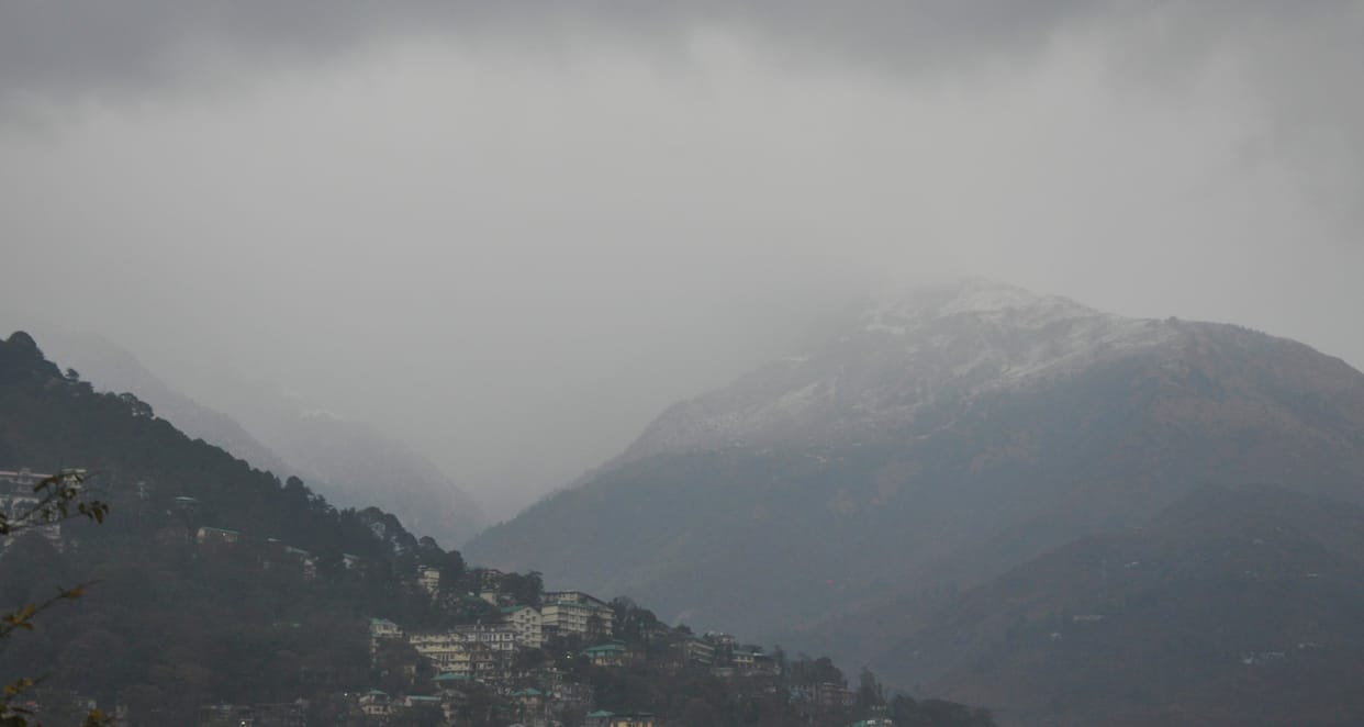 Snowfall in the hills of Dhauladhar, light rain in low-lying areas