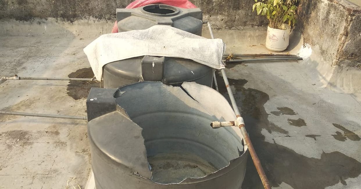 Water flowing from 1500 houses due to lack of tanks