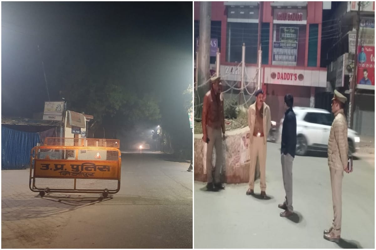 Night Curfew in UP omicron updates mirzapur Police came out on road to follow covid  rules mau SP seen explaining to people