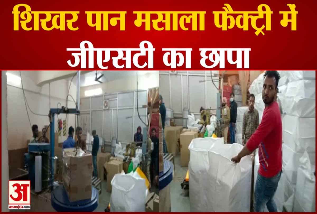 शिखर पान मसाला फैक्ट्री में जीएसटी का छापा