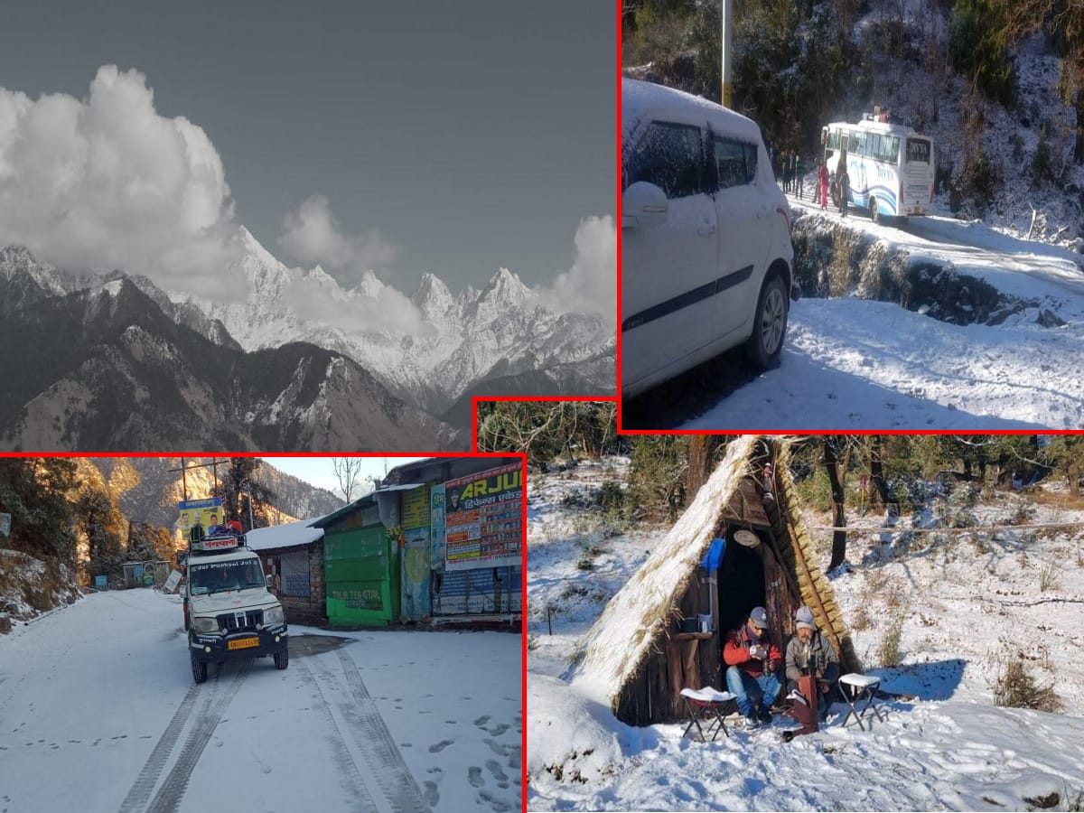 uttarakhand weather update today news: snowfall expected today, munsyari got season first snowfall, photos