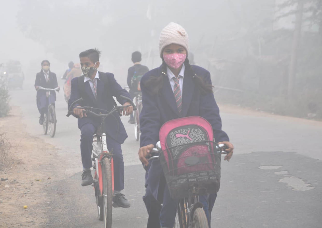 Fog and winds increased cold