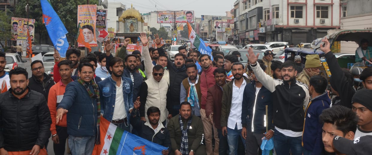 NSUI took out Halla Bol march