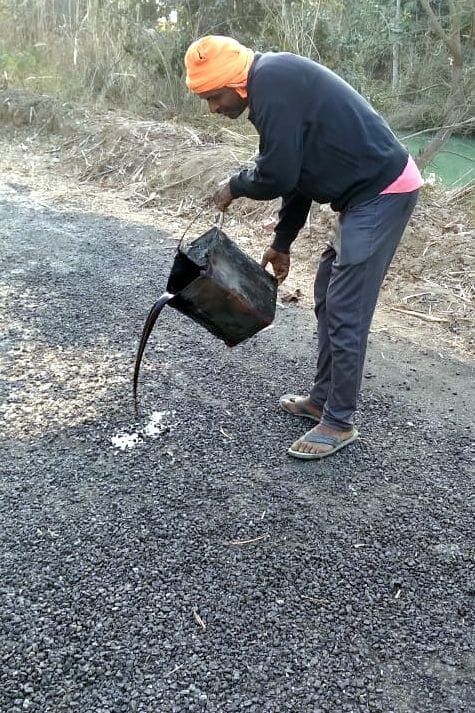 Repair of 700 meter road twice in 12 days
