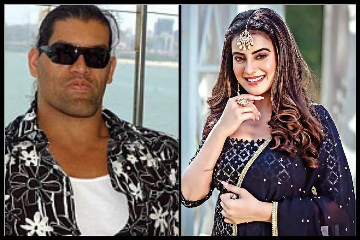 Bhojpuri actress Akshara Singh Ask The Great Khali to deliver a Romantic dialogue video goes viral watch here