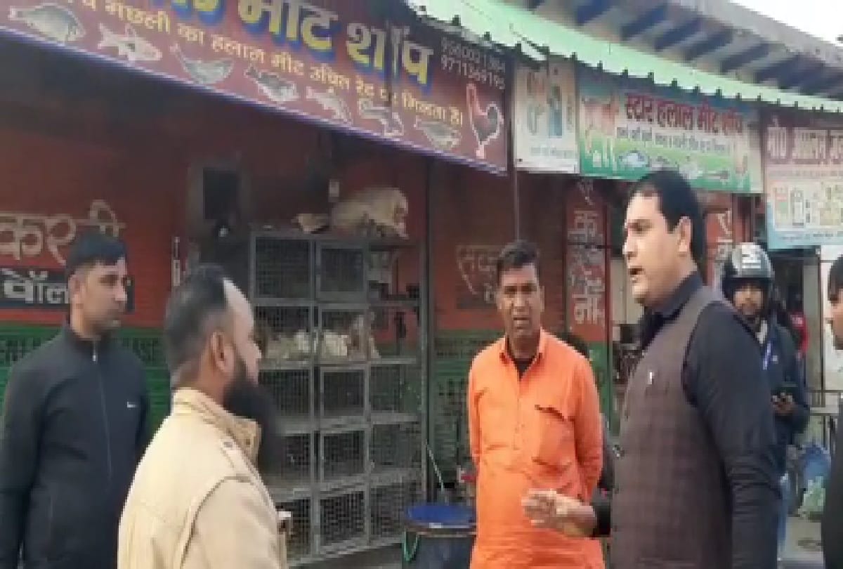 BJP MLA Nandkishore Gurjar closed meat shop in loni ghaziabad