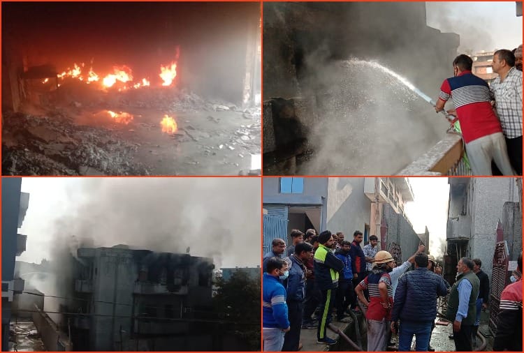 Massive fire broke out in footwear company in Sonipat of Haryana
