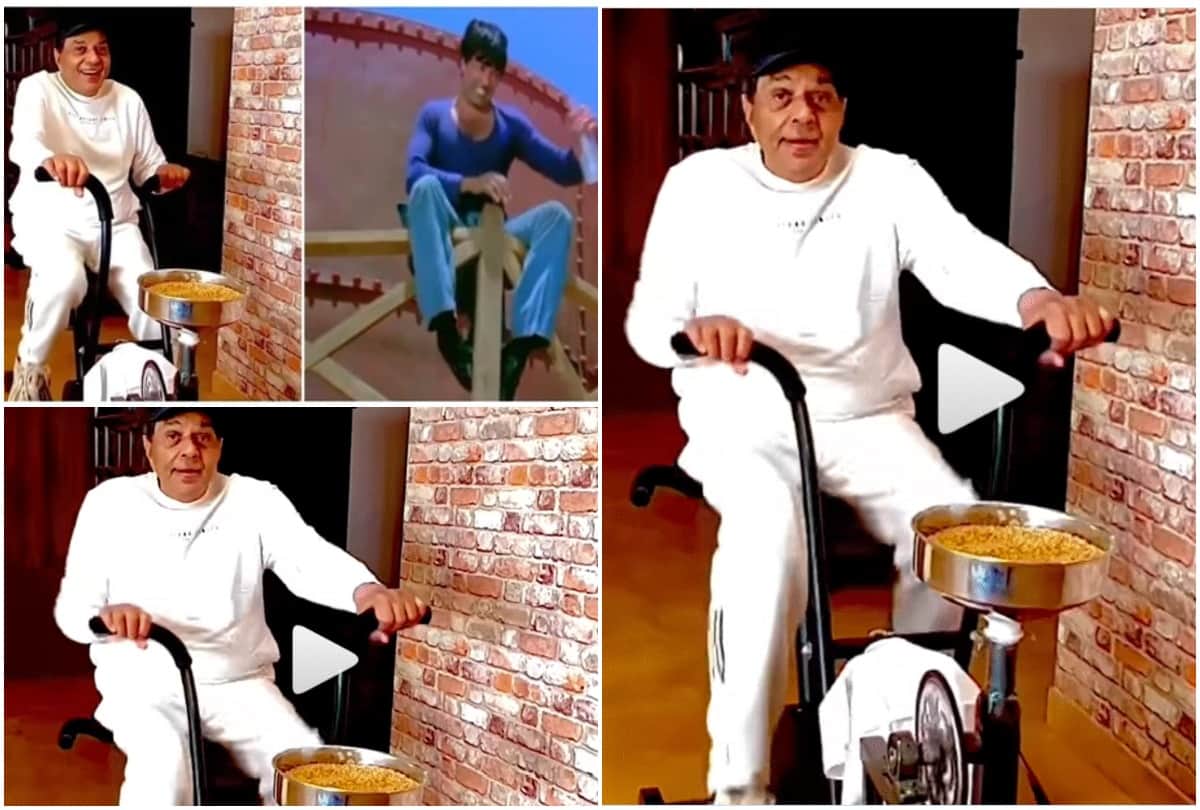 Dharmendra gives hilarious twist to chakki peecing scene as he grinds wheat