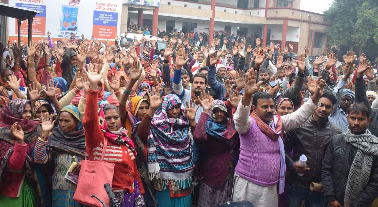 Villagers reached Tehsil agitated over irregularities in quota selection