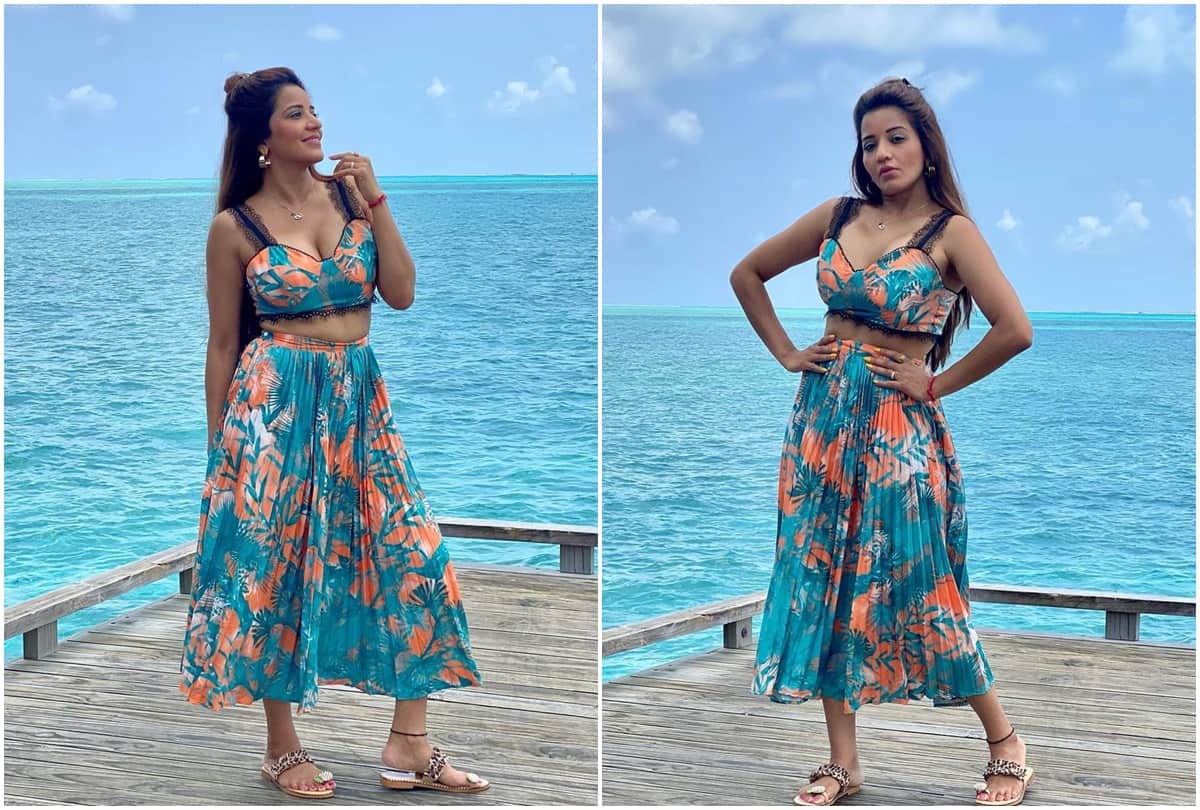 Bhojpuri: Monalisa shared beautiful pictures wearing a saree husband Vikrant Singh lost his heart after seeing the actress style