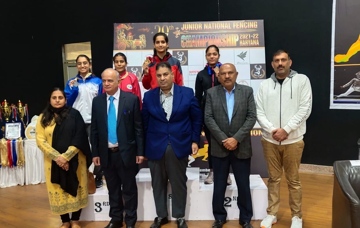 Haryana became the overall champion in the national fencing competition