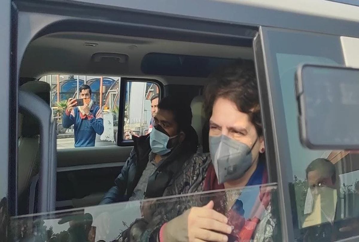 Woman injured from car of priyanka gandhi