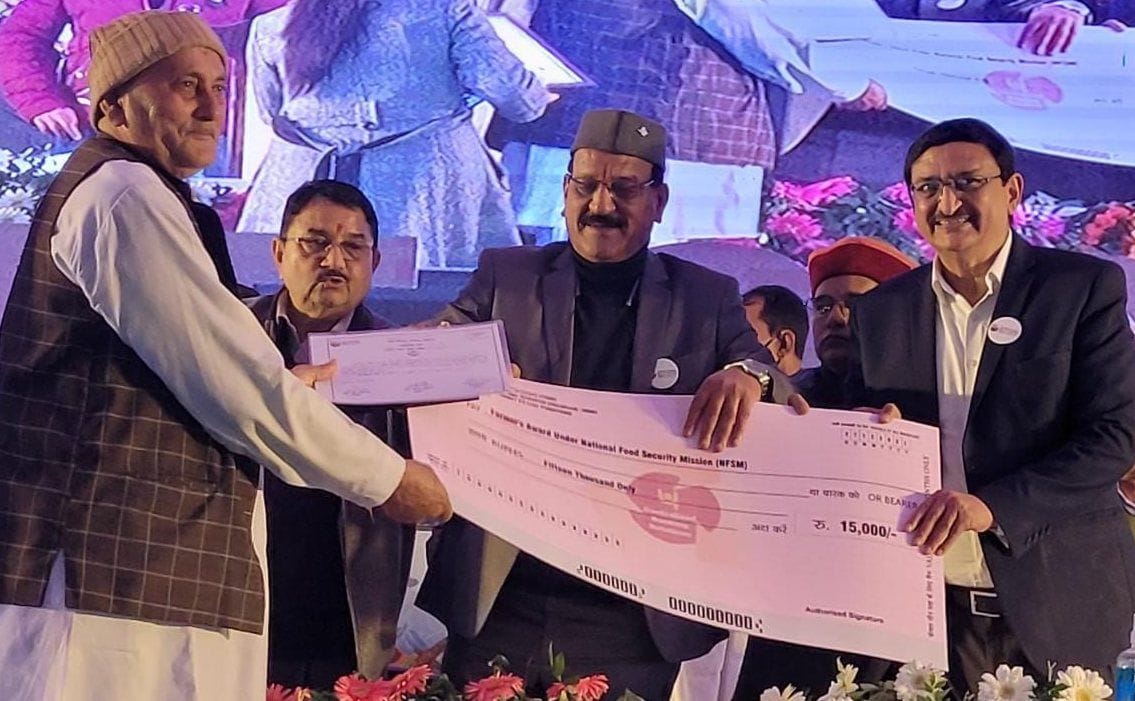 Highest producing farmer Deshraj honored