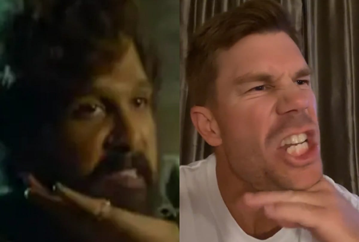 Australian cricketer David Warner channels inner Allu Arjun after lip-syncing a dialogue of Pushpa movie