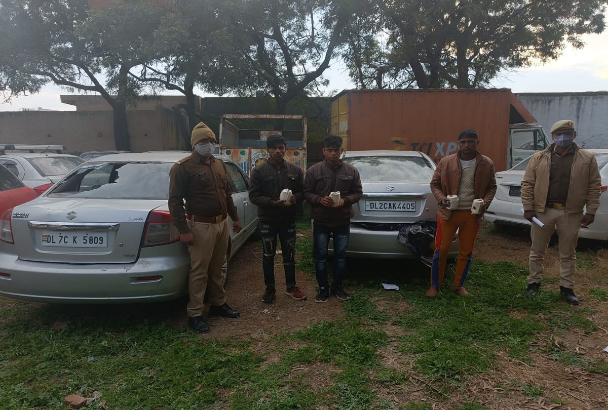 Noida Three smugglers arrested with two and a half quintals of beef in Jewar area were being taken from Aligarh to Delhi