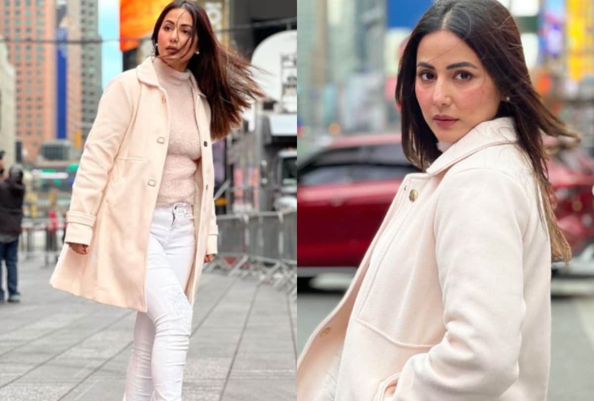 hina khan looks stunning in her latest photo shoot she poses on new york streets