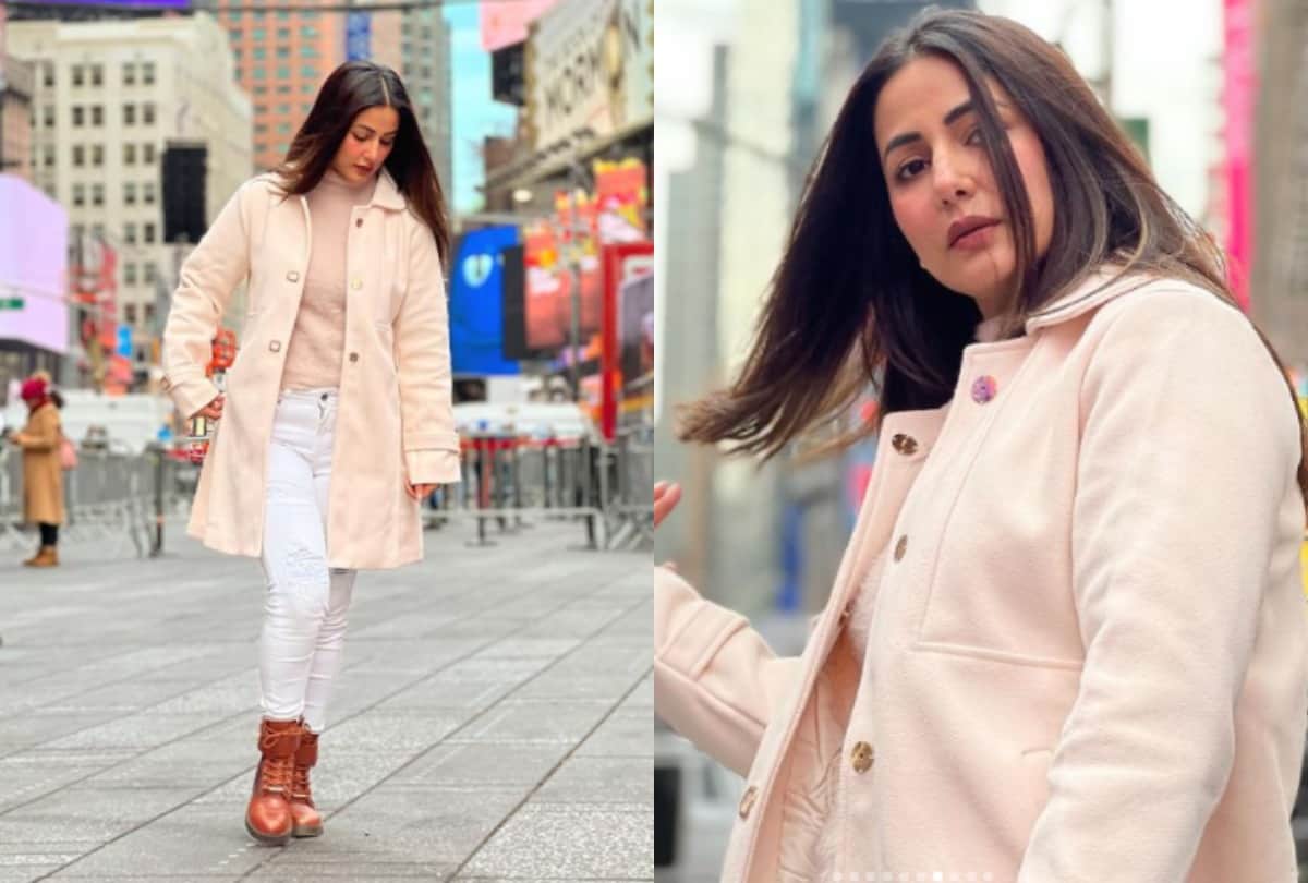 hina khan looks stunning in her latest photo shoot she poses on new york streets