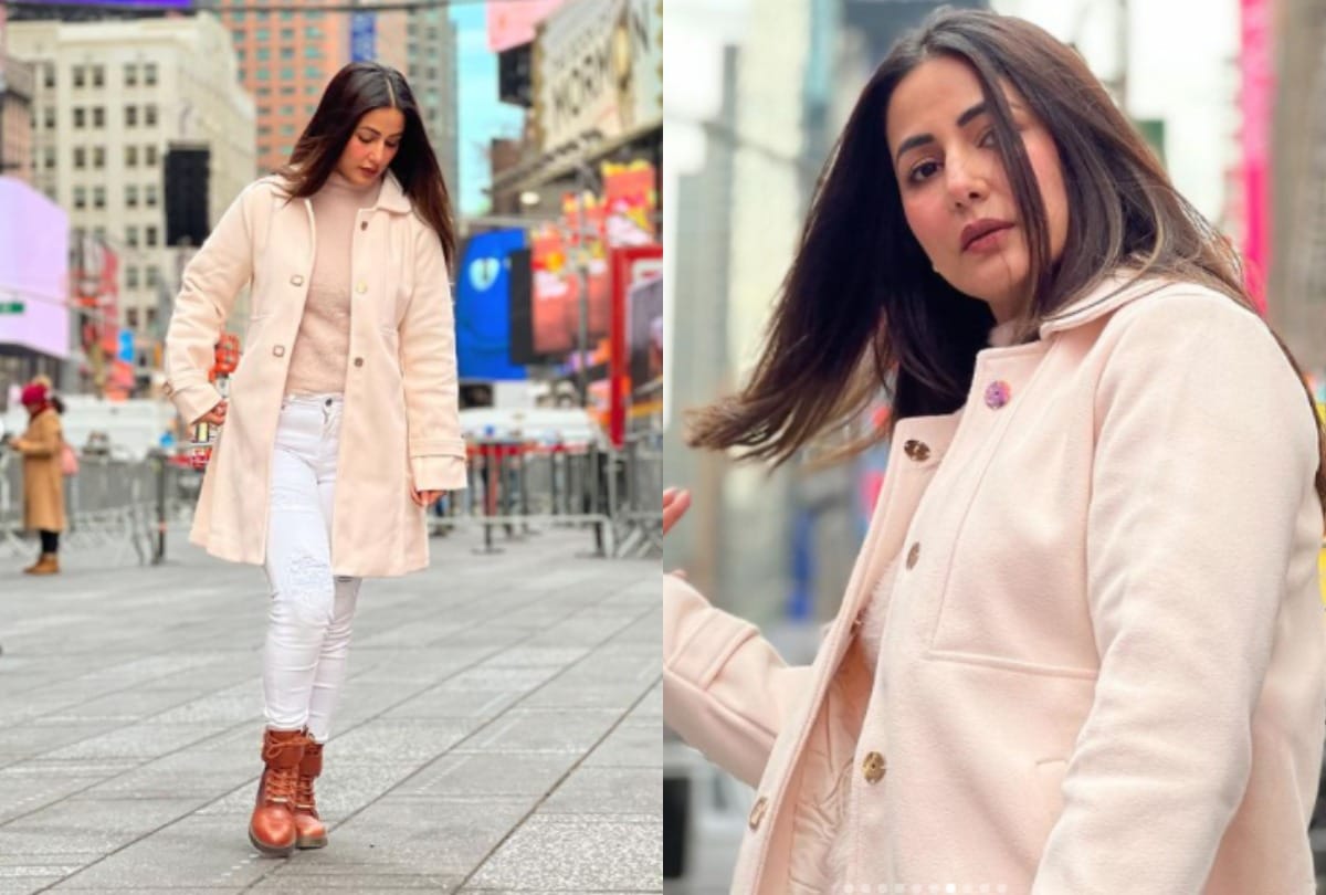 hina khan looks stunning in her latest photo shoot she poses on new york streets