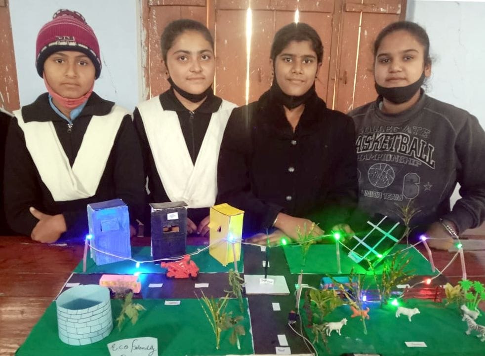 Girl students demonstrated their ability from the model