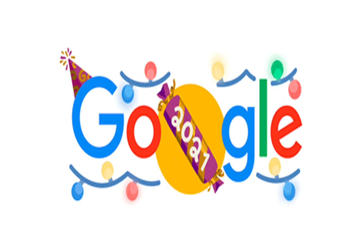 new years eve goodle celebrates new year 2022 with festive doodle
