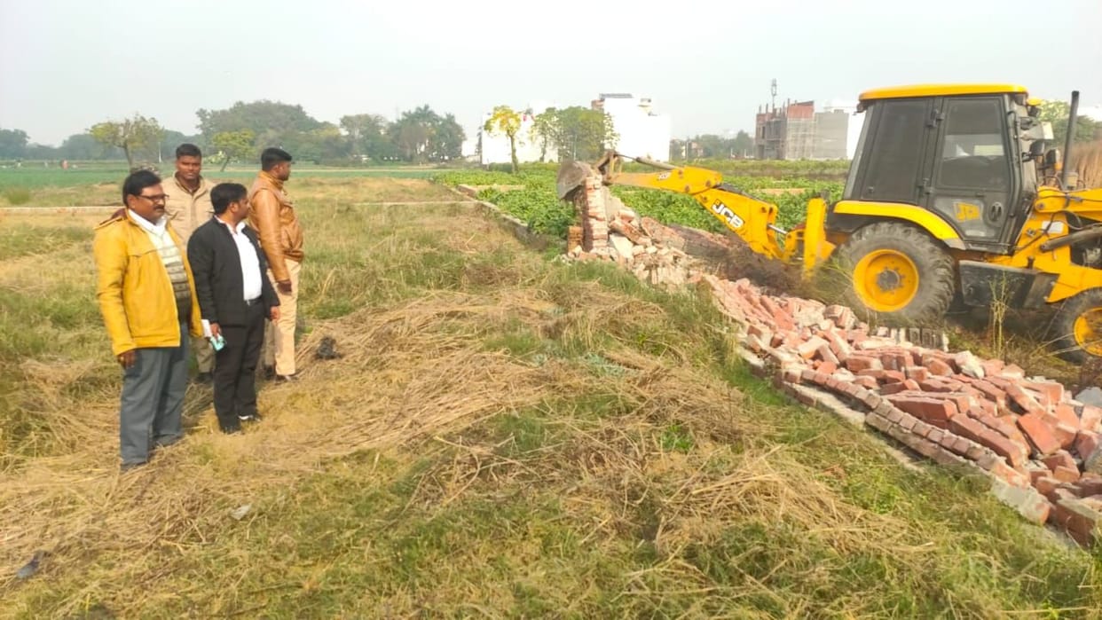 JCB went on illegal plating behind the collectorate