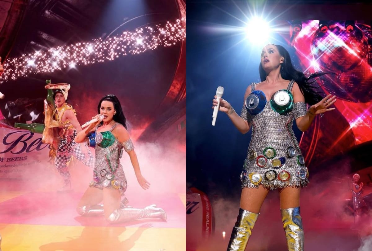 Katy Perry wore a beer can costume to the show in Las Vegas pictures rock the internet