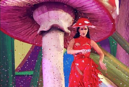 Katy Perry wore a beer can costume to the show in Las Vegas pictures rock the internet
