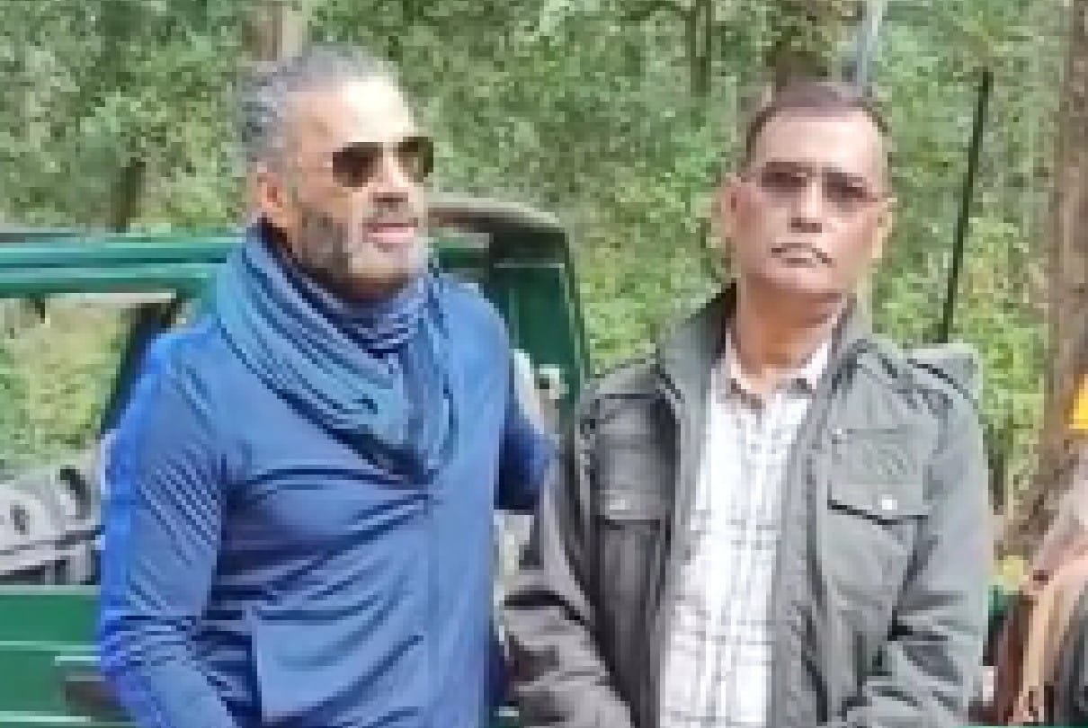 MP News: Film actor Suniel Shetty reached Kanha with family and friends, heartily praised the views here