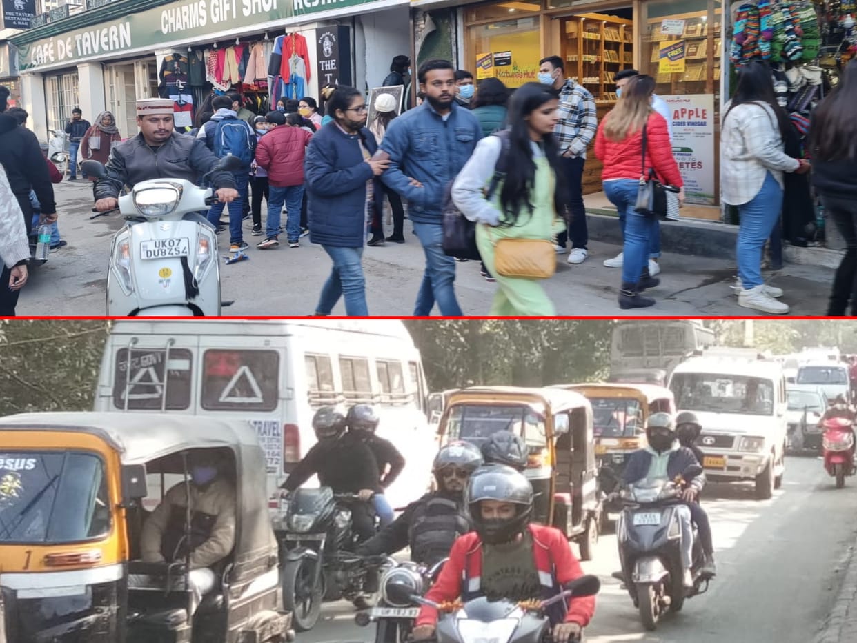 new year 2022 celebration: tourist rush in mussoorie and nainital