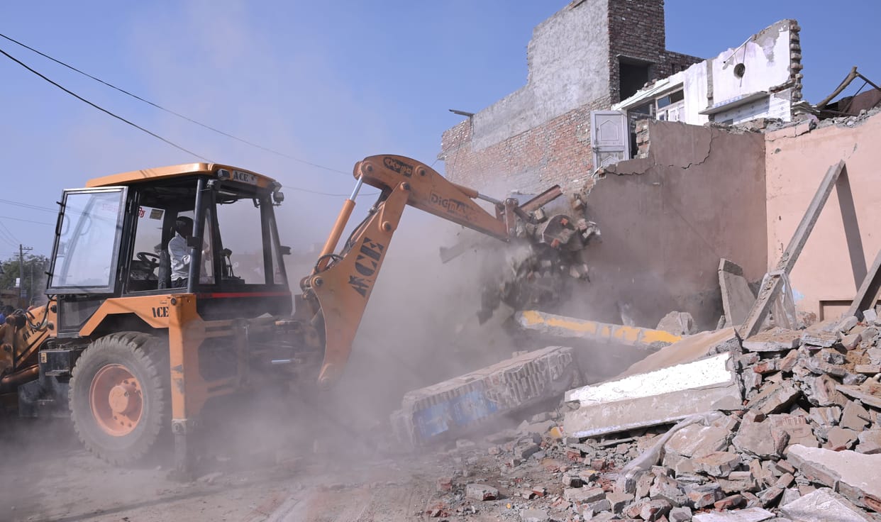 Was giving notice for two years, illegal construction demolished on the last day of the year