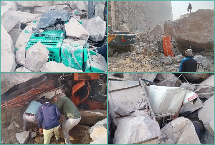 Rescue work continues after accident during mining in Bhiwani of Haryana