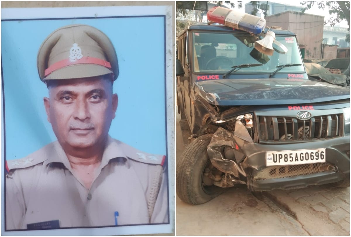 Car riders crashed the police team inspector killed in mathura