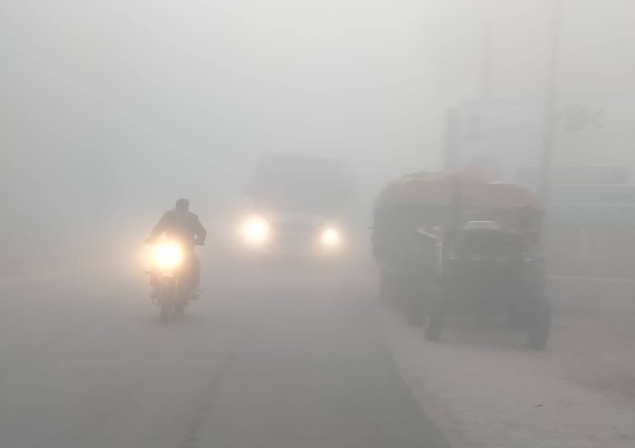 Shadow fog on the first day of the year, people shivering due to cold wave
