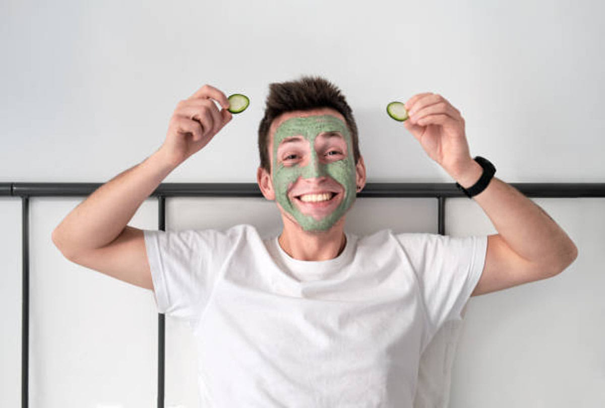 neem leaves paste applying like this can men face glow