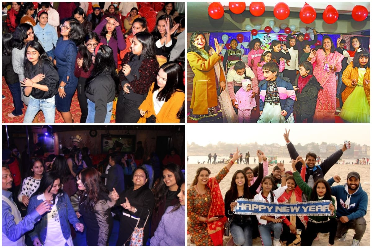 Happy New Year 2022 varanasi party and dance people celebrate new year welcomed see photos