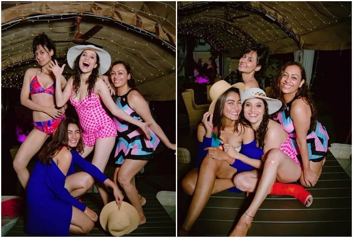 Social media: Ankita Lokhande was seen having a pool party with friends on the new year pictures in swimsuit went viral