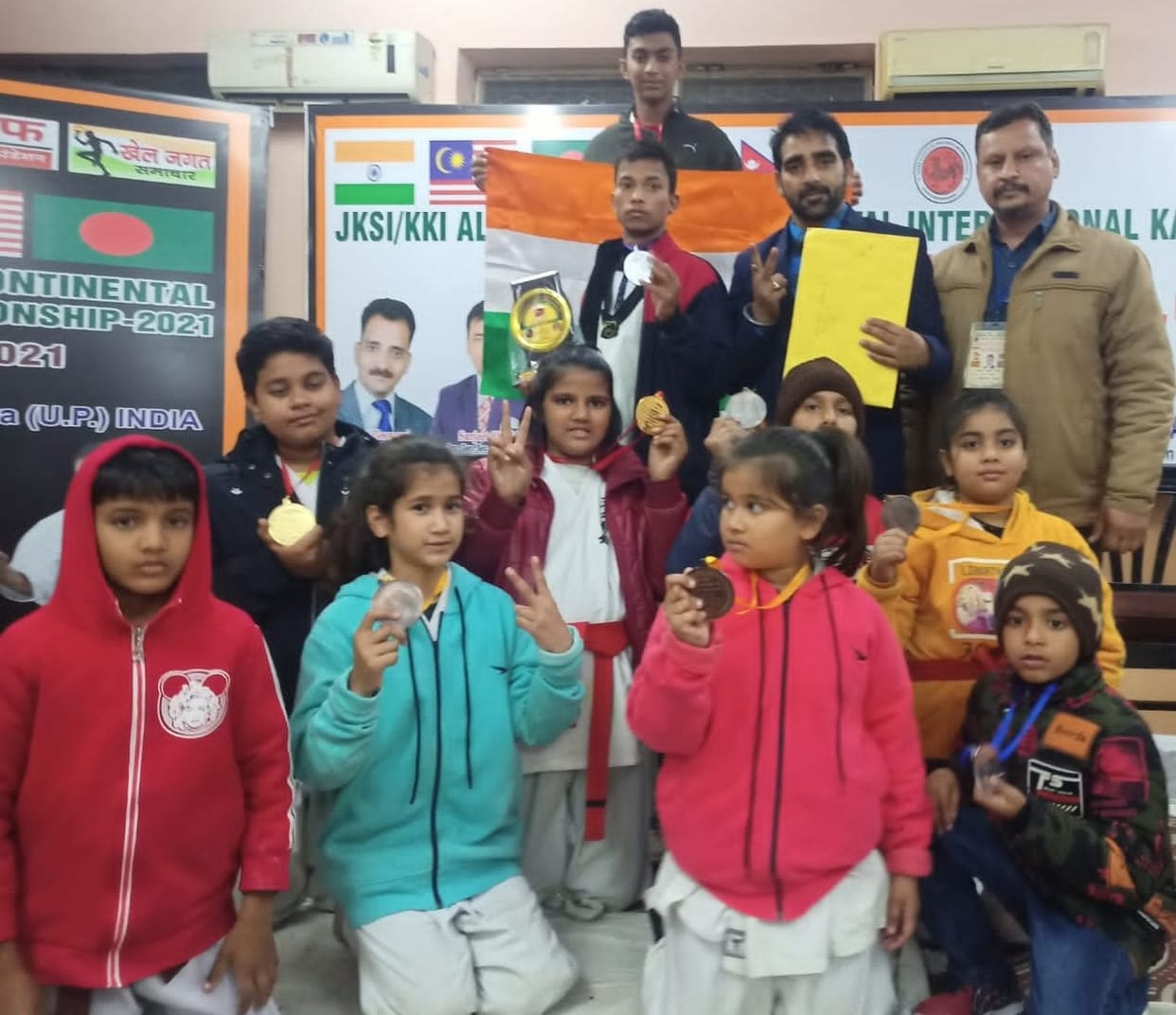 Players won ten medals including three gold in karate
