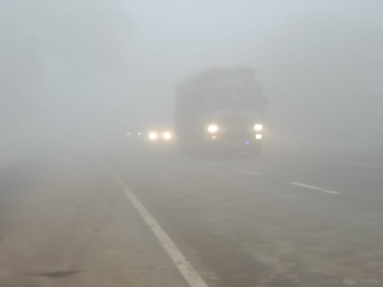 Fog rained as a drop, people shivering with cold