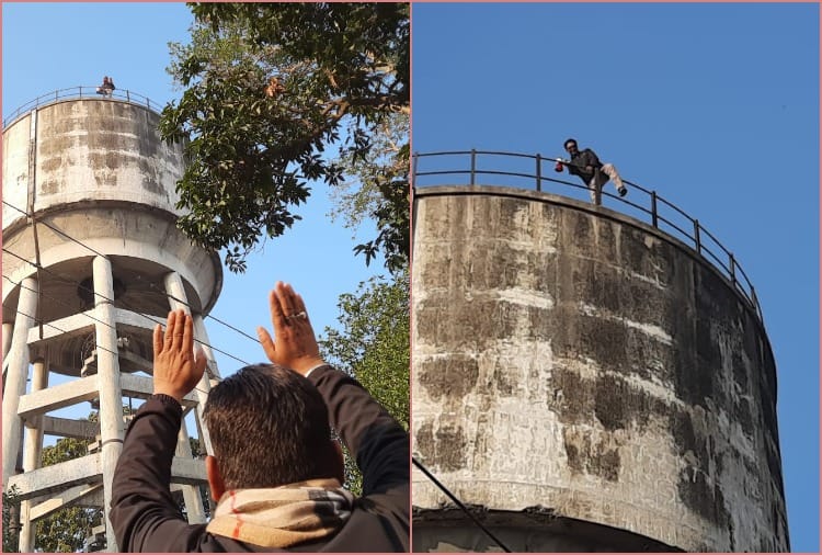 Climbing on the water tank, the guest teacher said - ignoring the demands of the government , Yamunanagar